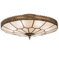 Meyda Lighting Vincent 21" 6-Light Antique Brass Honeycomb Flush Mount Light With Frosted Clear Shade Glass