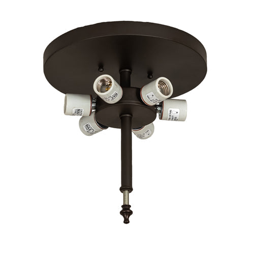Meyda Lighting Vincent 30" 6-Light Oil Rubbed Bronze Flush Mount Light With White Shade Glass