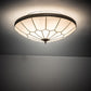 Meyda Lighting Vincent 30" 6-Light Oil Rubbed Bronze Flush Mount Light With White Shade Glass