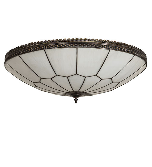 Meyda Lighting Vincent 30" 6-Light Oil Rubbed Bronze Flush Mount Light With White Shade Glass