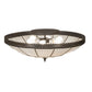 Meyda Lighting Vincent 30" 6-Light Oil Rubbed Bronze Flush Mount Light With White Shade Glass