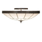 Meyda Lighting Vincent 30" 6-Light Oil Rubbed Bronze Flush Mount Light With White Shade Glass