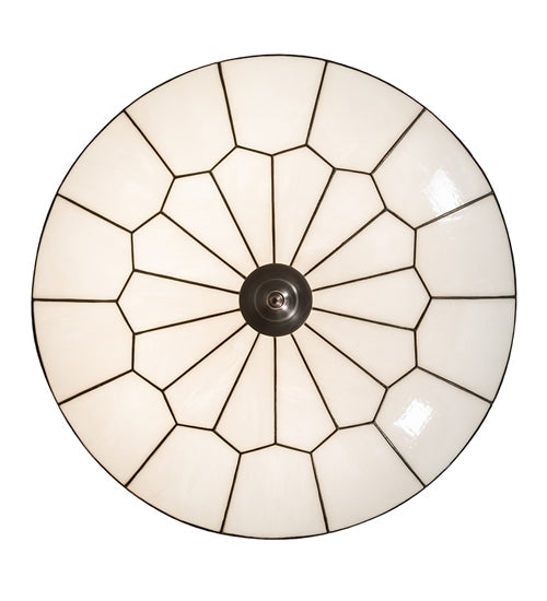 Meyda Lighting Vincent 30" 6-Light Oil Rubbed Bronze Flush Mount Light With White Shade Glass