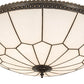 Meyda Lighting Vincent 30" 6-Light Oil Rubbed Bronze Flush Mount Light With White Shade Glass