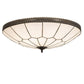 Meyda Lighting Vincent 30" 6-Light Oil Rubbed Bronze Flush Mount Light With White Shade Glass