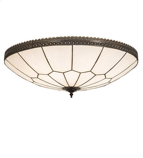 Meyda Lighting Vincent 30" 6-Light Oil Rubbed Bronze Flush Mount Light With White Shade Glass
