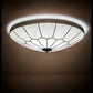 Meyda Lighting Vincent 30" Craftsman Brown Highlighted Honeycomb Flush Mount Light With White Art Shade Glass