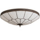 Meyda Lighting Vincent 30" Craftsman Brown Highlighted Honeycomb Flush Mount Light With White Art Shade Glass
