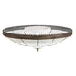 Meyda Lighting Vincent 30" Craftsman Brown Highlighted Honeycomb Flush Mount Light With White Art Shade Glass