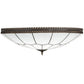 Meyda Lighting Vincent 30" Craftsman Brown Highlighted Honeycomb Flush Mount Light With White Art Shade Glass
