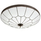 Meyda Lighting Vincent 30" Craftsman Brown Highlighted Honeycomb Flush Mount Light With White Art Shade Glass