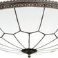 Meyda Lighting Vincent 30" Craftsman Brown Highlighted Honeycomb Flush Mount Light With White Art Shade Glass