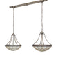Meyda Lighting Vincent 56" 6-Light Antique Copper Honeycomb Island Pendant Light With Beige Art Shade Glass
