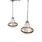 Meyda Lighting Vincent 56" 6-Light Antique Copper Honeycomb Island Pendant Light With Beige Art Shade Glass