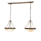 Meyda Lighting Vincent 56" 6-Light Antique Copper Honeycomb Island Pendant Light With Beige Art Shade Glass