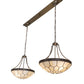 Meyda Lighting Vincent 56" 6-Light Antique Copper Honeycomb Island Pendant Light With Beige Art Shade Glass