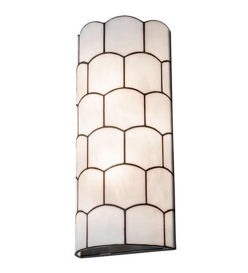 Meyda Lighting Vincent 8" 2-Light Craftsman Brown Honeycomb Wall Sconce With White Art Shade Glass