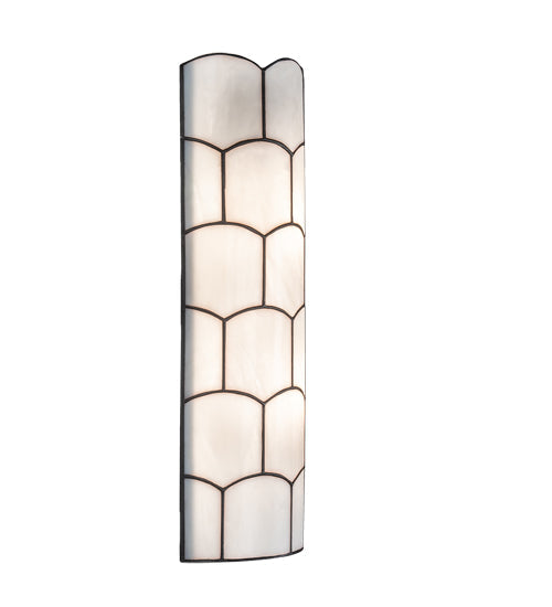 Meyda Lighting Vincent 8" 2-Light Craftsman Brown Honeycomb Wall Sconce With White Art Shade Glass