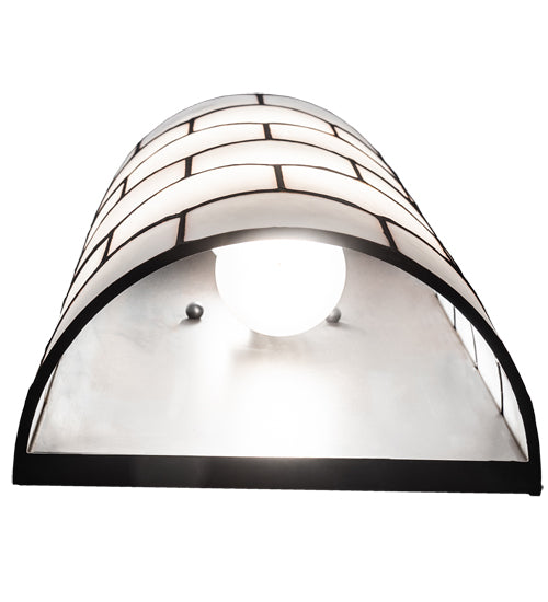 Meyda Lighting Vincent 8" 2-Light Craftsman Brown Honeycomb Wall Sconce With White Art Shade Glass
