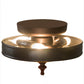 Meyda Lighting Vincent 8" 3-Light Craftsman Brown Honeycomb Flush Mount Light With Red & Beige Stained Shade Glass
