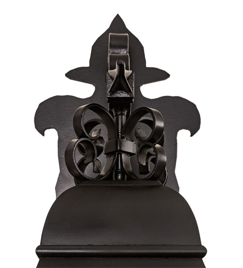 Meyda Lighting Vincente 11" 3-Light Blackwash Lantern Wall Sconce With Clear Seeded Shade Glass