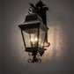 Meyda Lighting Vincente 11" 3-Light Blackwash Lantern Wall Sconce With Clear Seeded Shade Glass