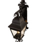 Meyda Lighting Vincente 11" 3-Light Blackwash Lantern Wall Sconce With Clear Seeded Shade Glass