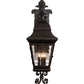 Meyda Lighting Vincente 11" 3-Light Blackwash Lantern Wall Sconce With Clear Seeded Shade Glass