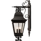 Meyda Lighting Vincente 11" 3-Light Blackwash Lantern Wall Sconce With Clear Seeded Shade Glass