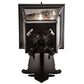 Meyda Lighting Vincente 11" 3-Light Blackwash Lantern Wall Sconce With Clear Seeded Shade Glass