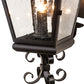 Meyda Lighting Vincente 11" 3-Light Blackwash Lantern Wall Sconce With Clear Seeded Shade Glass