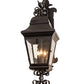Meyda Lighting Vincente 11" 3-Light Blackwash Lantern Wall Sconce With Clear Seeded Shade Glass