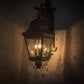 Meyda Lighting Vincente 11" 3-Light Golden Verdigris Wall Sconce With Clear Seeded Shade Glass