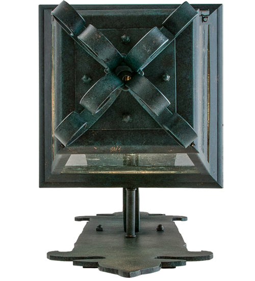 Meyda Lighting Vincente 11" 3-Light Golden Verdigris Wall Sconce With Clear Seeded Shade Glass