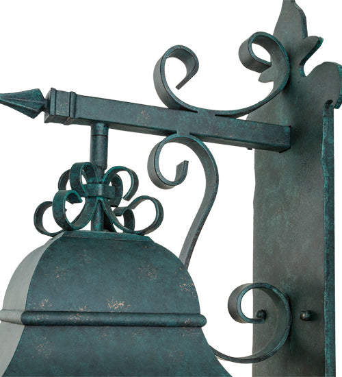 Meyda Lighting Vincente 11" 3-Light Golden Verdigris Wall Sconce With Clear Seeded Shade Glass