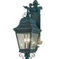 Meyda Lighting Vincente 11" 3-Light Golden Verdigris Wall Sconce With Clear Seeded Shade Glass