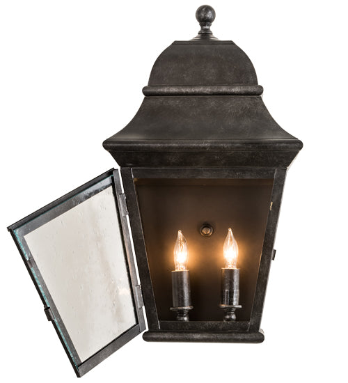 Meyda Lighting Vincente 9" 2-Light Smoke Wall Sconce With Clear Seeded Shade Glass