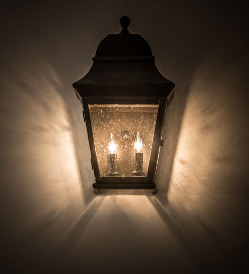 Meyda Lighting Vincente 9" 2-Light Smoke Wall Sconce With Clear Seeded Shade Glass