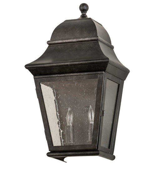 Meyda Lighting Vincente 9" 2-Light Smoke Wall Sconce With Clear Seeded Shade Glass