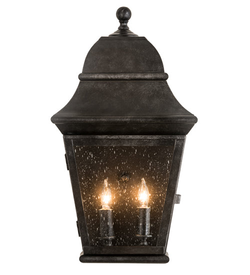 Meyda Lighting Vincente 9" 2-Light Smoke Wall Sconce With Clear Seeded Shade Glass