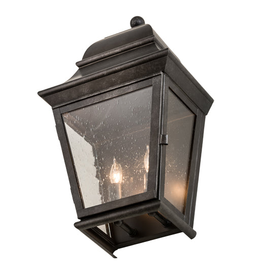 Meyda Lighting Vincente 9" 2-Light Smoke Wall Sconce With Clear Seeded Shade Glass