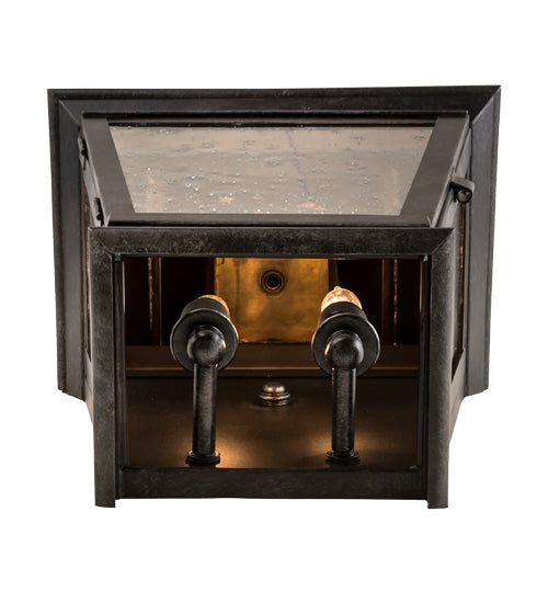 Meyda Lighting Vincente 9" 2-Light Smoke Wall Sconce With Clear Seeded Shade Glass