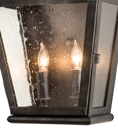 Meyda Lighting Vincente 9" 2-Light Smoke Wall Sconce With Clear Seeded Shade Glass