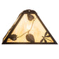 Meyda Lighting Vine Leaf 13" Craftsman Brown Frame With Beige Iridescent Shade Glass