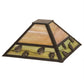Meyda Lighting Vine Leaf 19" Craftsman Brown Frame With Green & Beige Iridescent Shade Glass