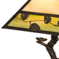 Meyda Lighting Vine Leaf 24" Craftsman Brown Table Lamp With Green & Beige Iridescent Shade Glass