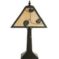 Meyda Lighting Vine Leaf 9"Sq Craftsman Brown Table Lamp With Beige Iridescent Shade Glass