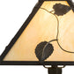 Meyda Lighting Vine Leaf 9"Sq Craftsman Brown Table Lamp With Beige Iridescent Shade Glass