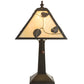 Meyda Lighting Vine Leaf 9"Sq Craftsman Brown Table Lamp With Beige Iridescent Shade Glass