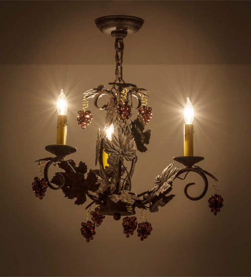 Meyda Lighting Vineyard 18" 3-Light Coffee Bean Chandelier With Faux Candlelight